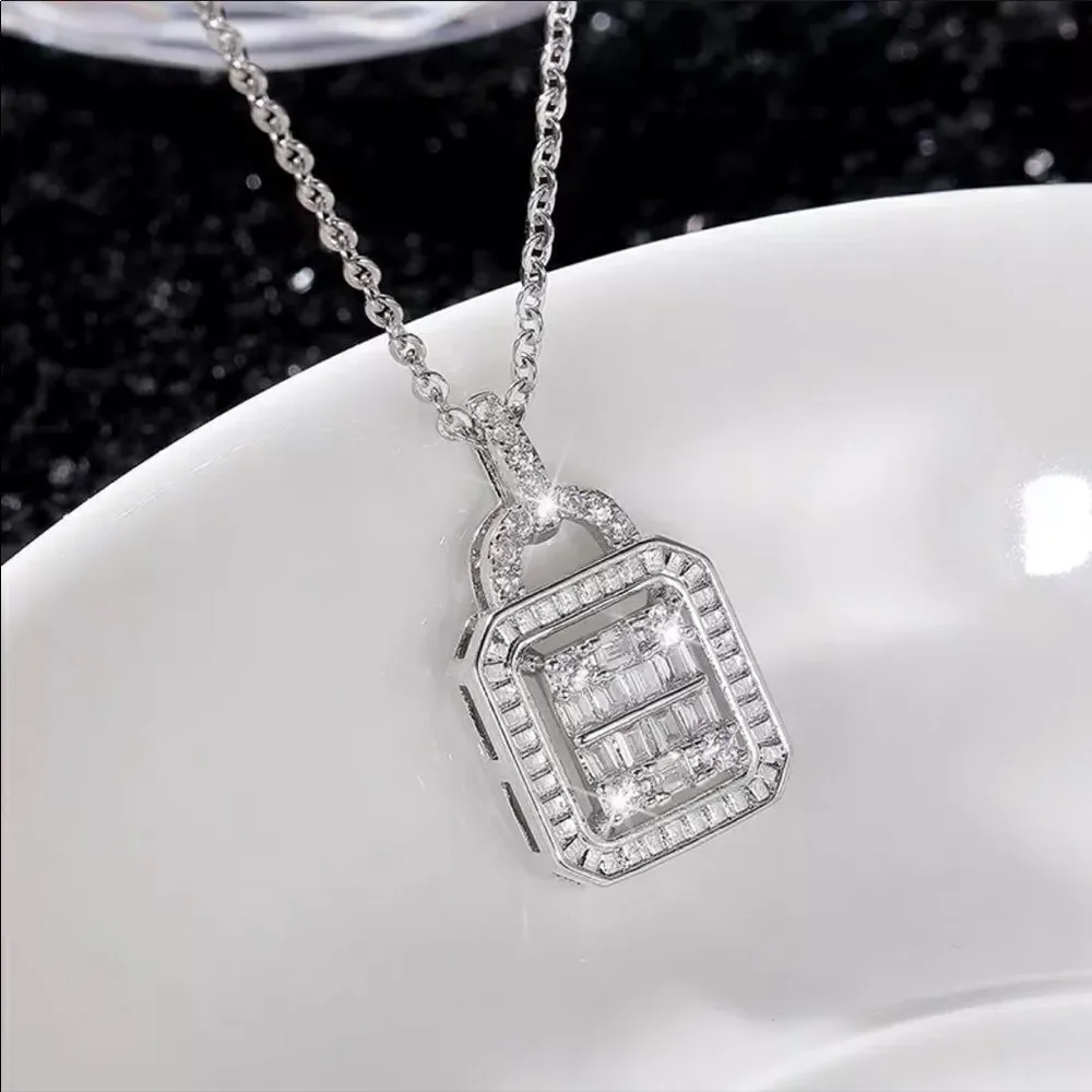 The Gatsby 925 Silver White Sapphire pendant necklace